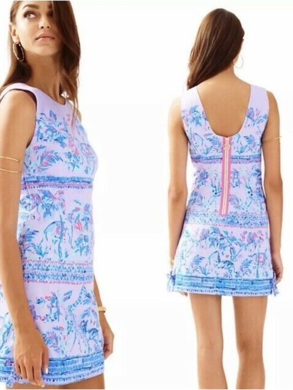 Lilly Pulitzer Mila Shift Dress Lilac Verbena Fruity Monkey Size 4